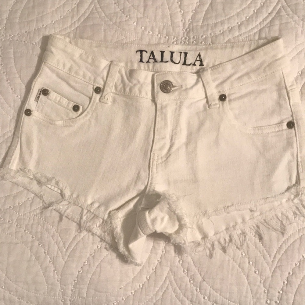 White jean shorts